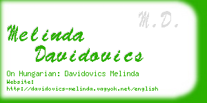 melinda davidovics business card